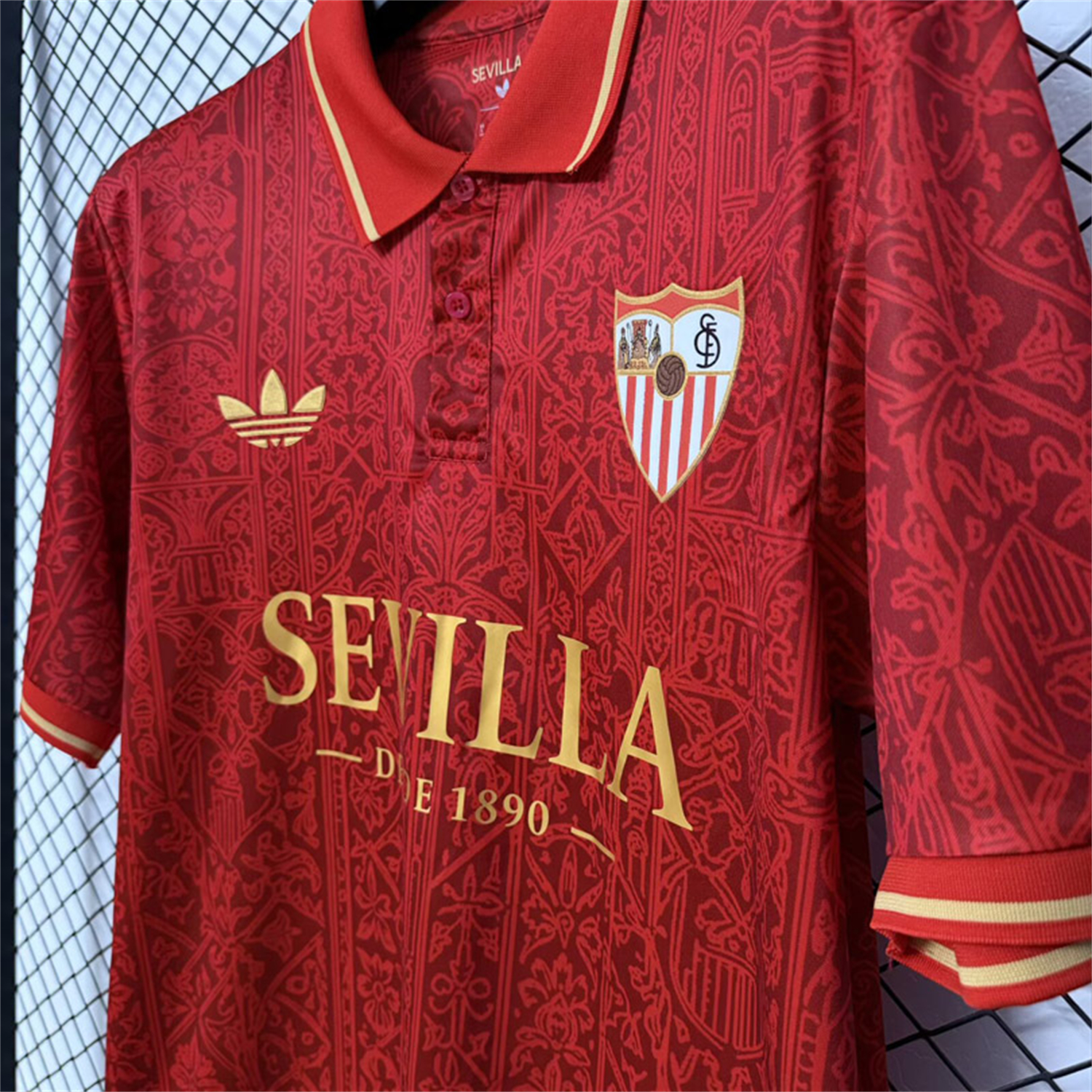 Sevilla 26-27 Lifestyle Red Polo Jersey - Fans Version - UnitedFutballJersey