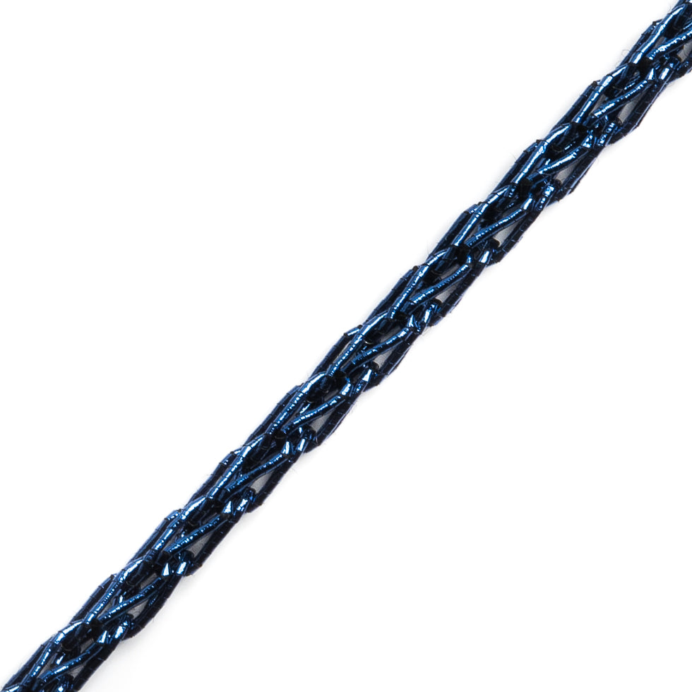 Italian Metallic Navy Crochet Chain - 0.125