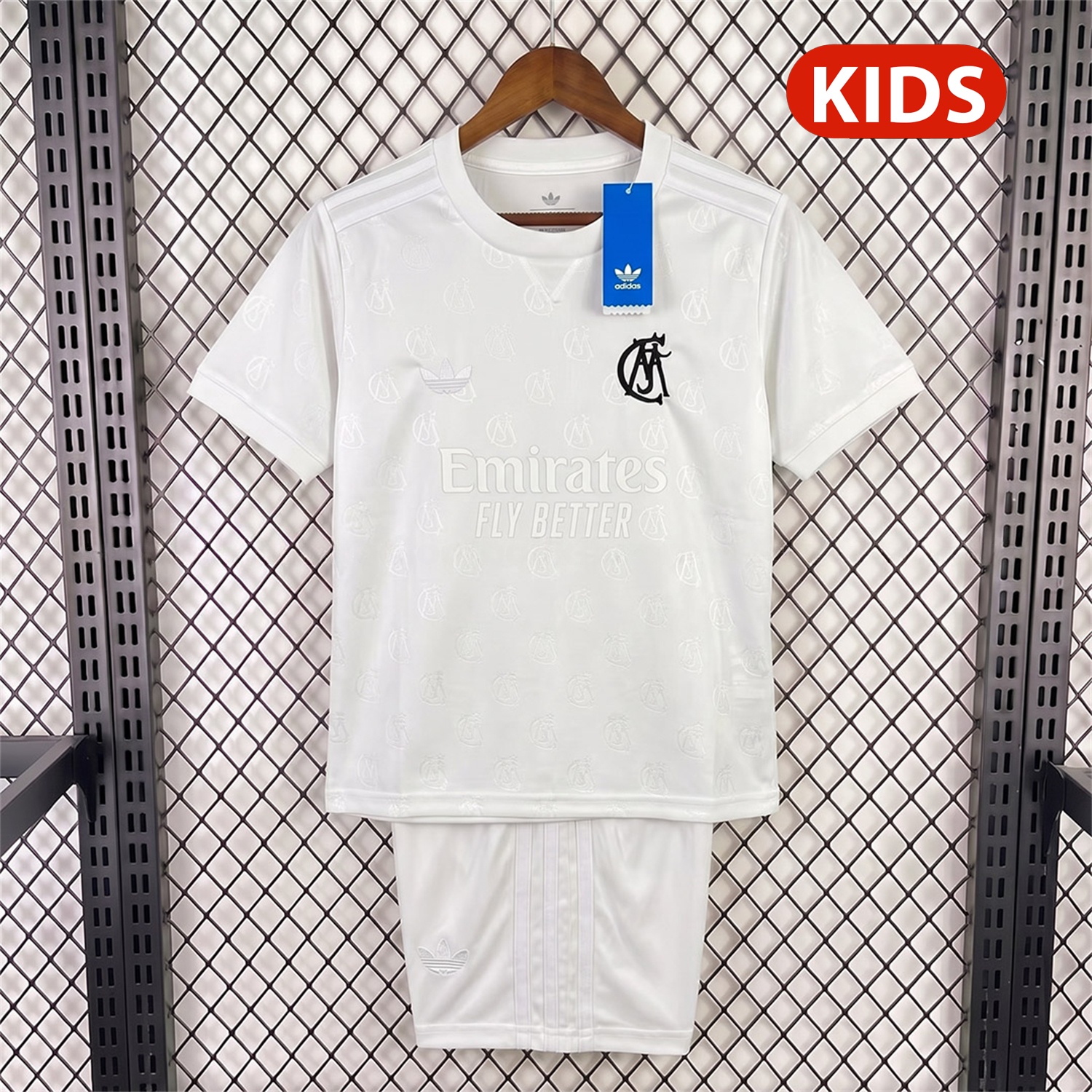 Real Madrid 26-27 125th Anniversary White With Grey Accents Kids Kit - UnitedFutballJersey