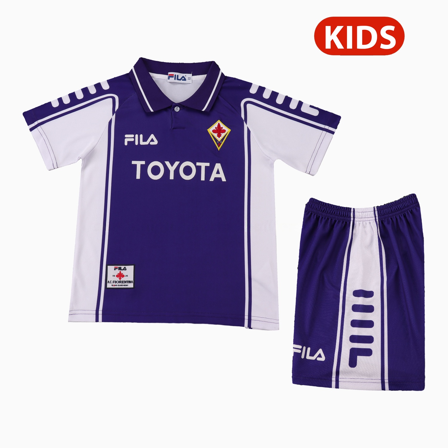 Retro Fiorentina 1999-00 Home Kids Kit - UnitedFutballJersey