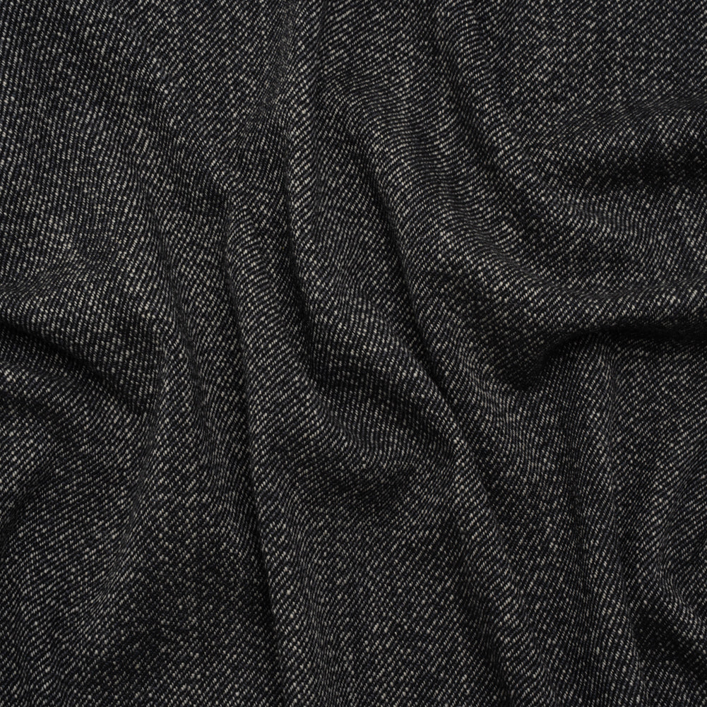 Wool Twill Coating by Alexander McQueen - Black, Gray and Cream Heathered - Designer Deadstock - Joann Fabrics