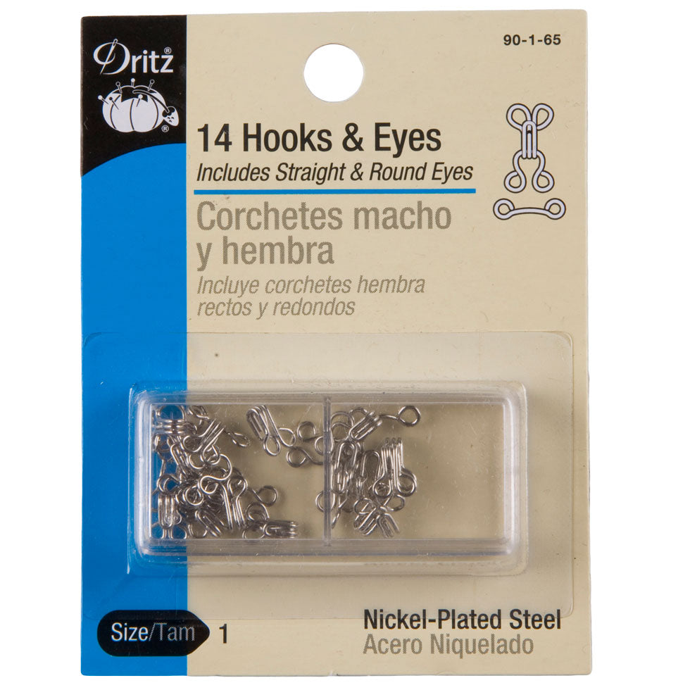 Dritz Nickel Hook & Eyes Size 1 - 14ct - Joann Fabrics
