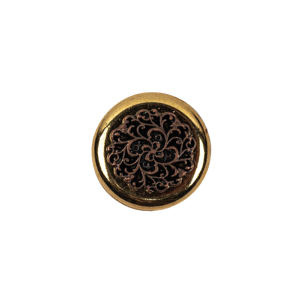 Italian Copper Coin Floral Shank Back Button - 24L/15mm - Joann Fabrics