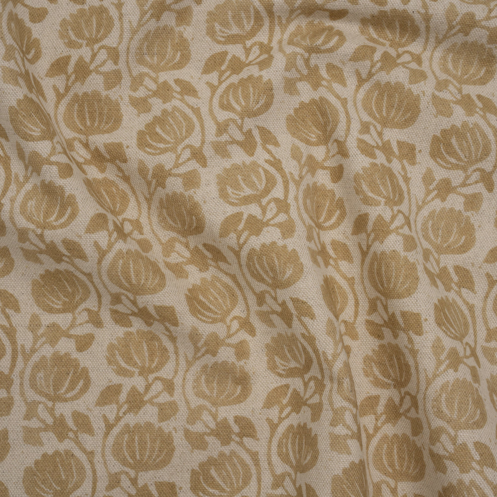 Cotton and Linen Canvas Print - Maize Block Print Florals - British Imported - Joann Fabrics