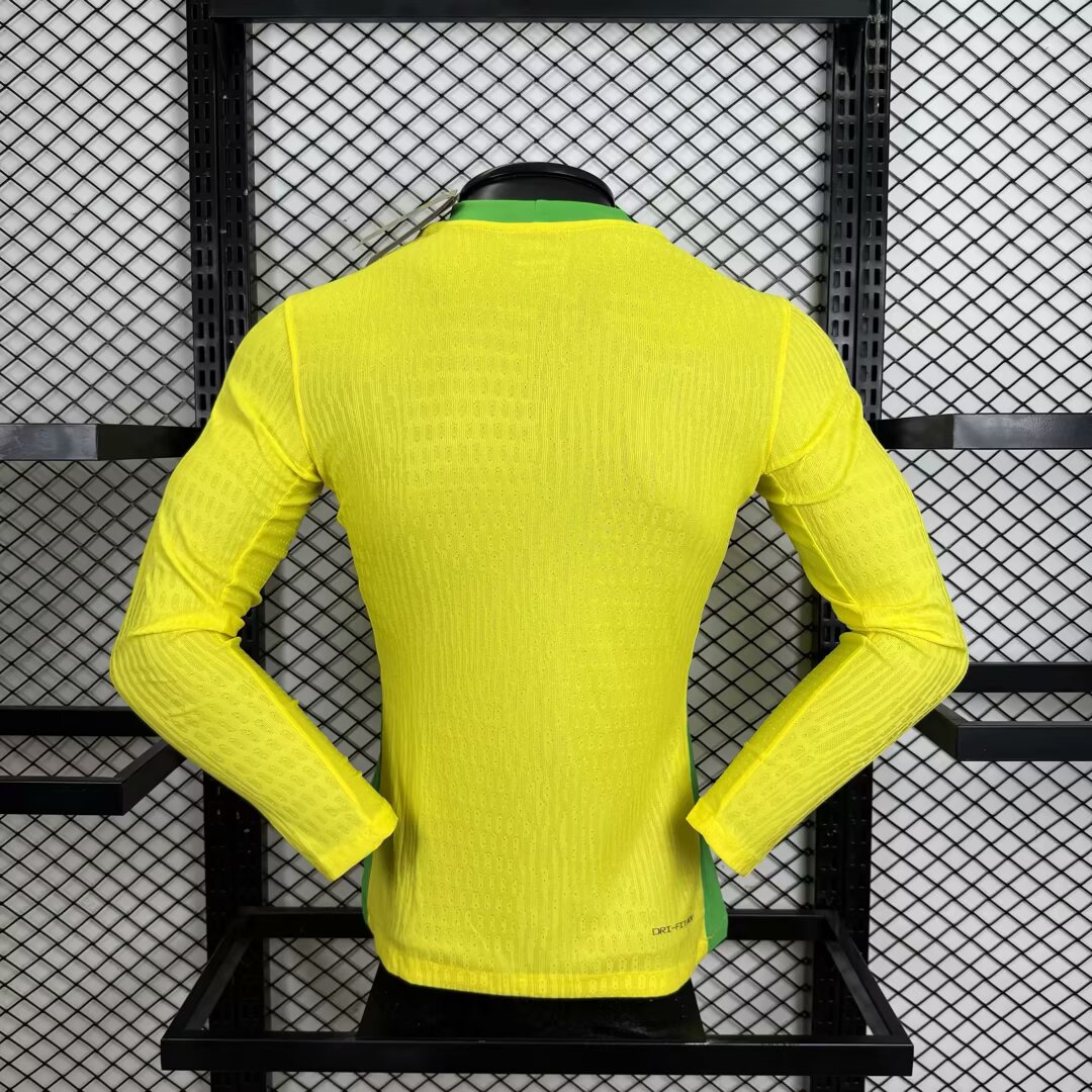 2025/2026 Long sleeves Player Version Brazil Home Football Jersey 1:1 Thai quality