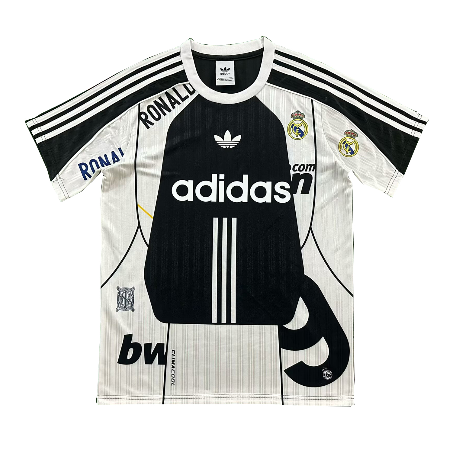 Real Madrid 26-27 Adidas Originals Retro Style White Black Jersey - Fans Version - UnitedFutballJersey