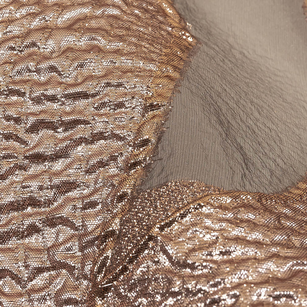 Metallic Rose Gold Abstract Luxury Burnout Brocade - Joann Fabrics