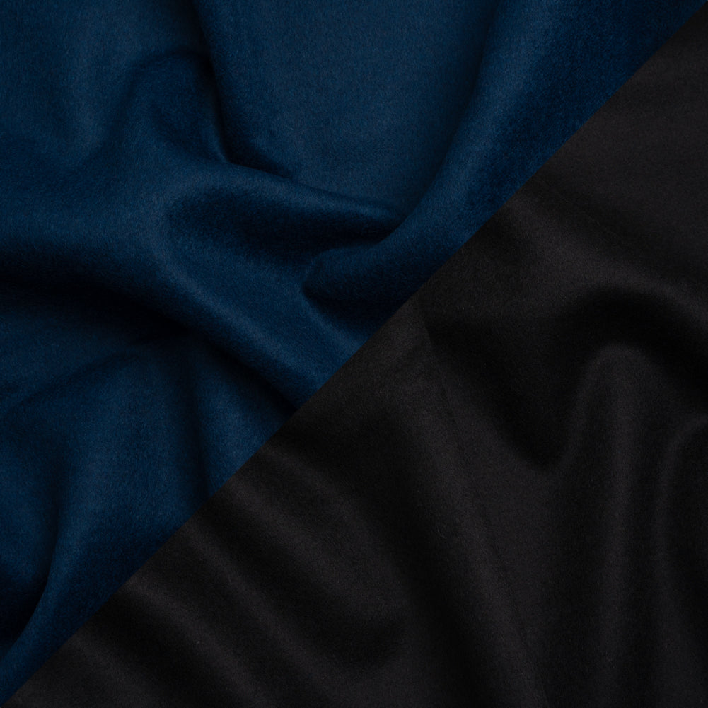 Dark Blue and Black Brushed Wool Blend Twill Double Cloth Coating - Joann Fabrics