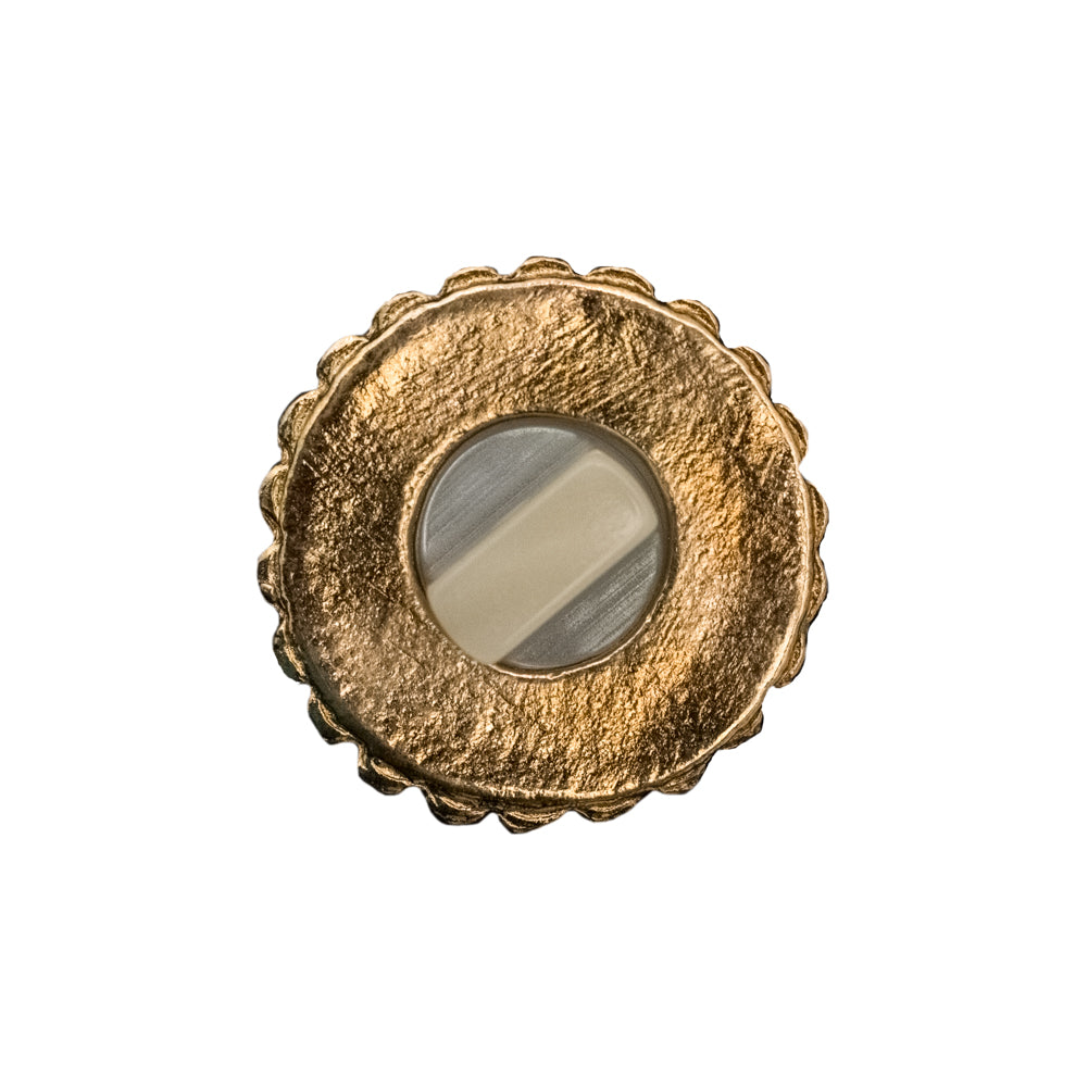 Italian Gold Metal, Crystal Rhinestones and Oatmeal Shell Shank Button - 36L/23mm - Joann Fabrics