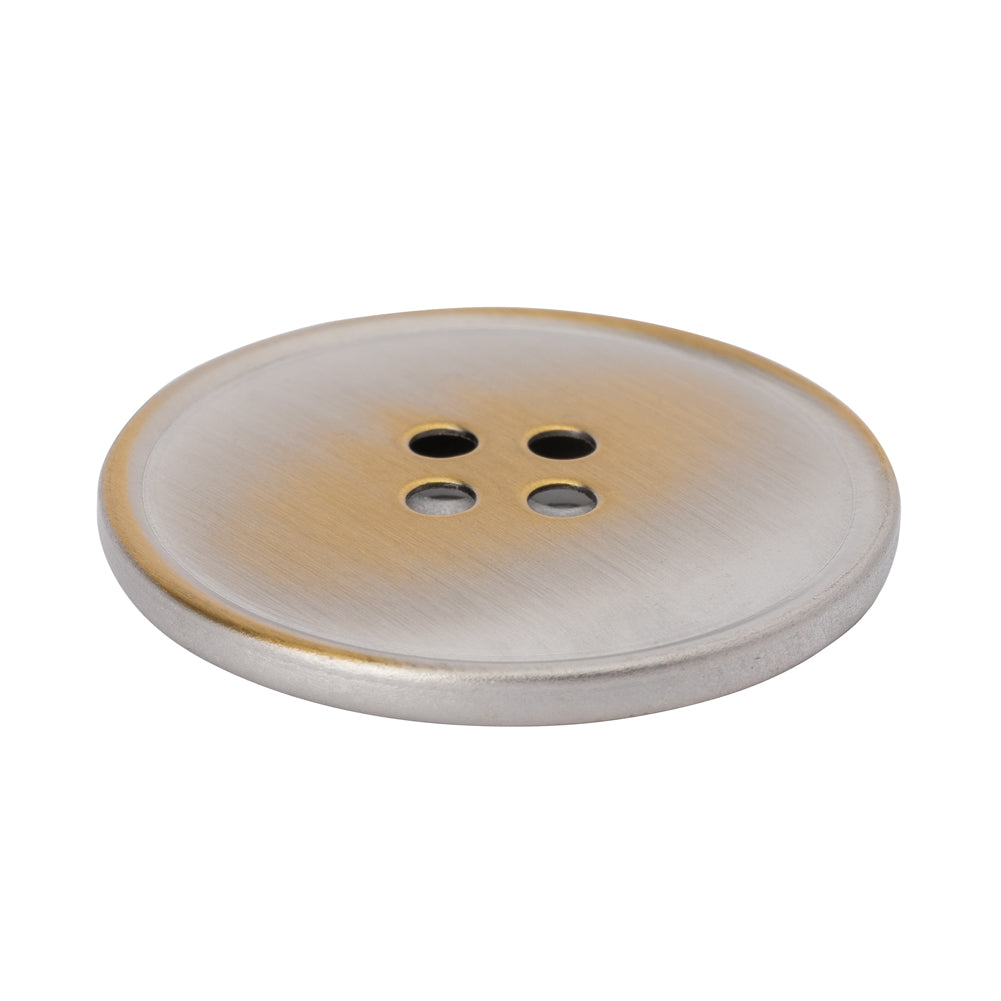 Metal 4-Hole Button - 54L/34mm - Silver and Brass Ombre Narrow Rim - Joann Fabrics