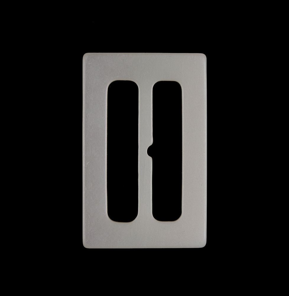 Ivory Rectangular Plastic Buckle - 2.5