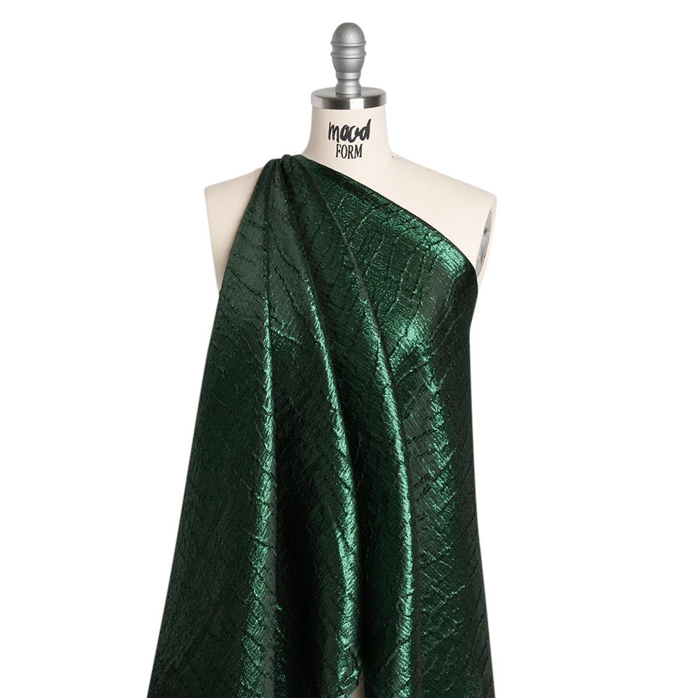 Metallic Brocade - Forest Green Subtle Wrinkles - Kylie Collection - Joann Fabrics