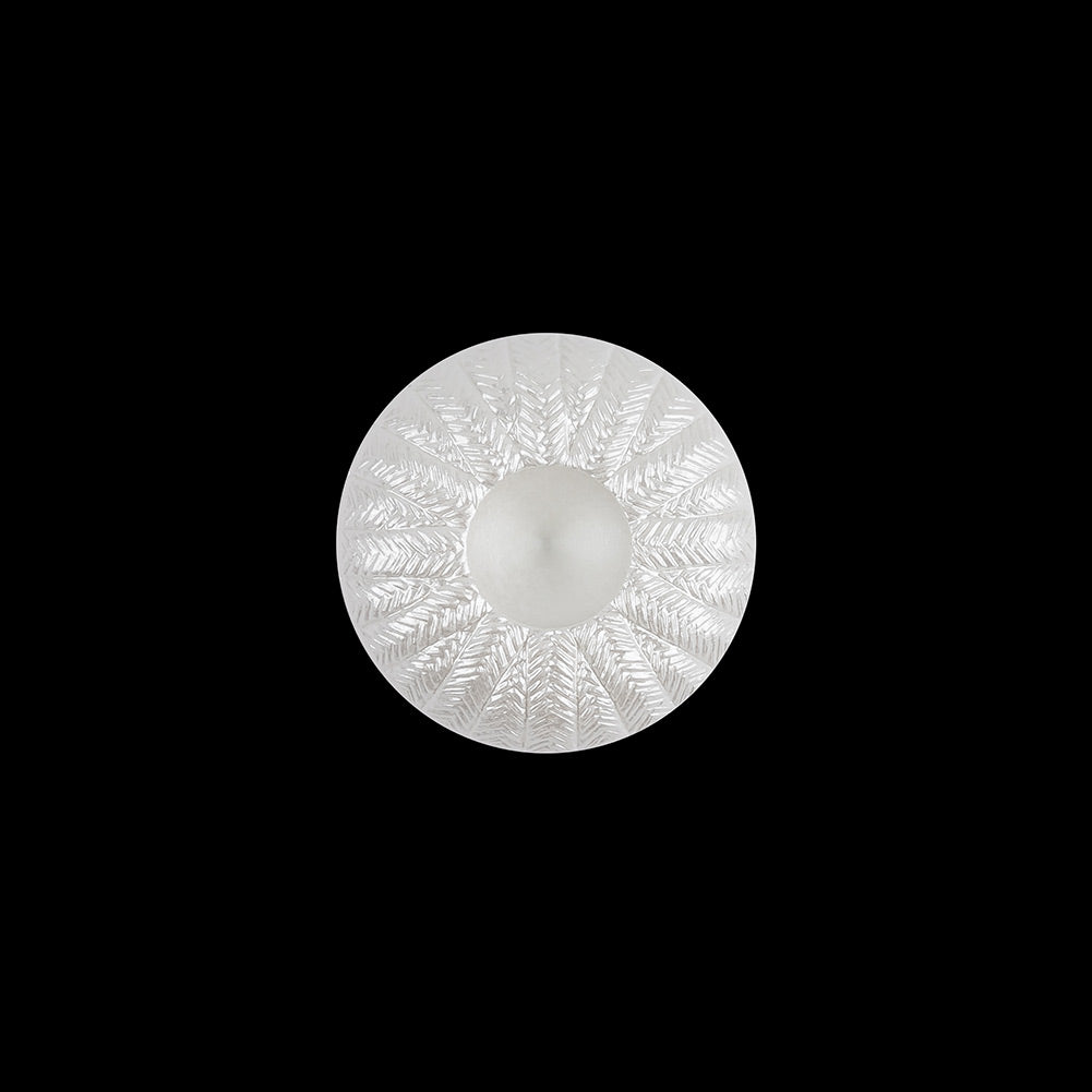 Italian White Abstract Radial Textured Shank Back Button - 24L/15mm - Joann Fabrics