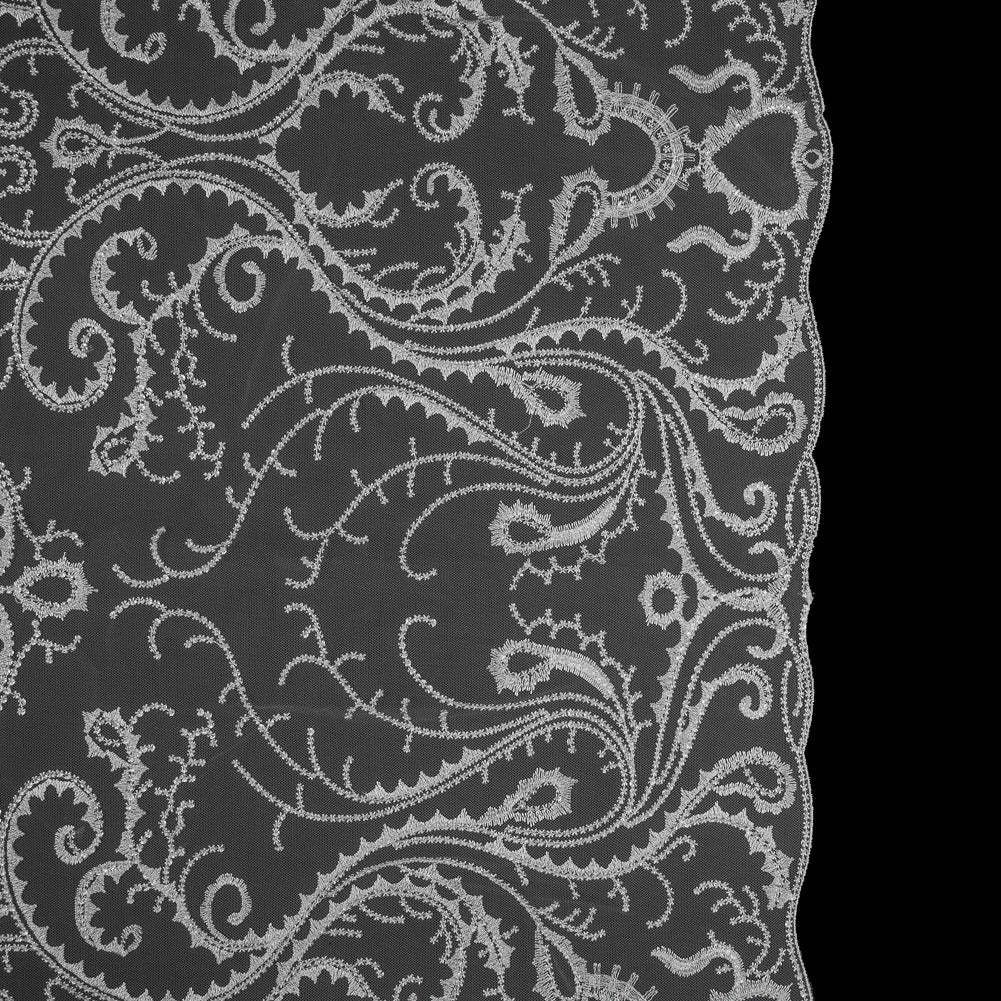 Embroidered Tulle with Sequins - Off White Fancy Swirls - Joann Fabrics
