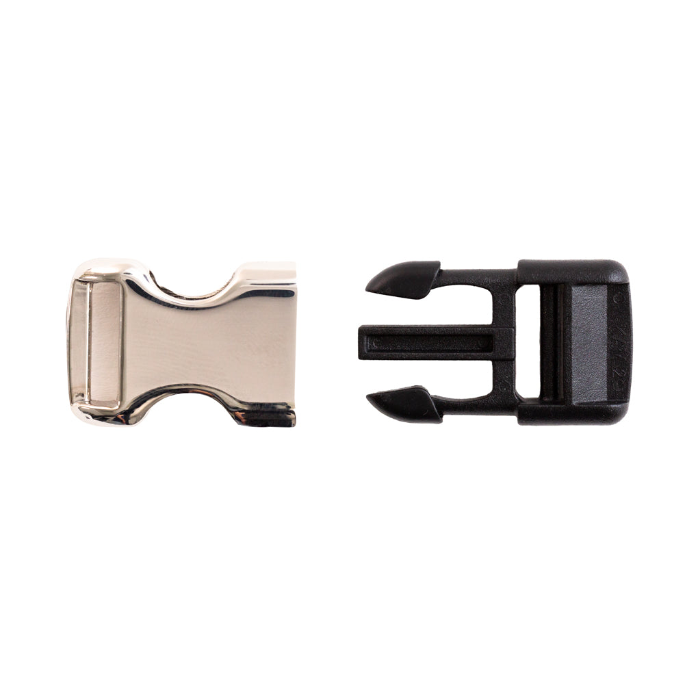 Italian Silver Metal and Black Plastic Release Buckle - Joann Fabrics