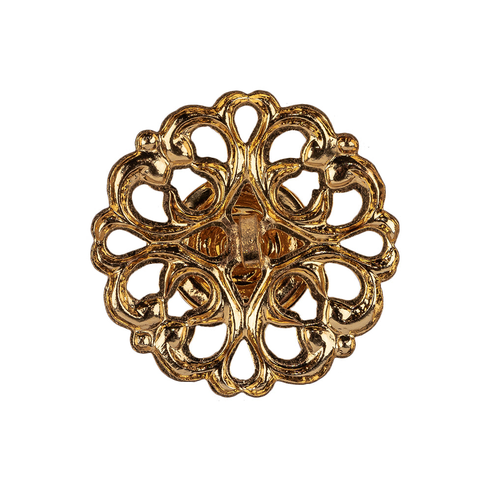 Vintage Swarovski Crystal Rhinestones and Gold Metal Open Framework Shank Button - 40L/25.5mm - Joann Fabrics