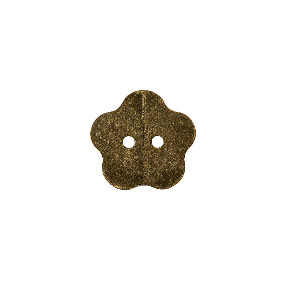 Light Bronze Nailshead Textured 2-Hole Metal Flower Button - 24L/15mm - Joann Fabrics