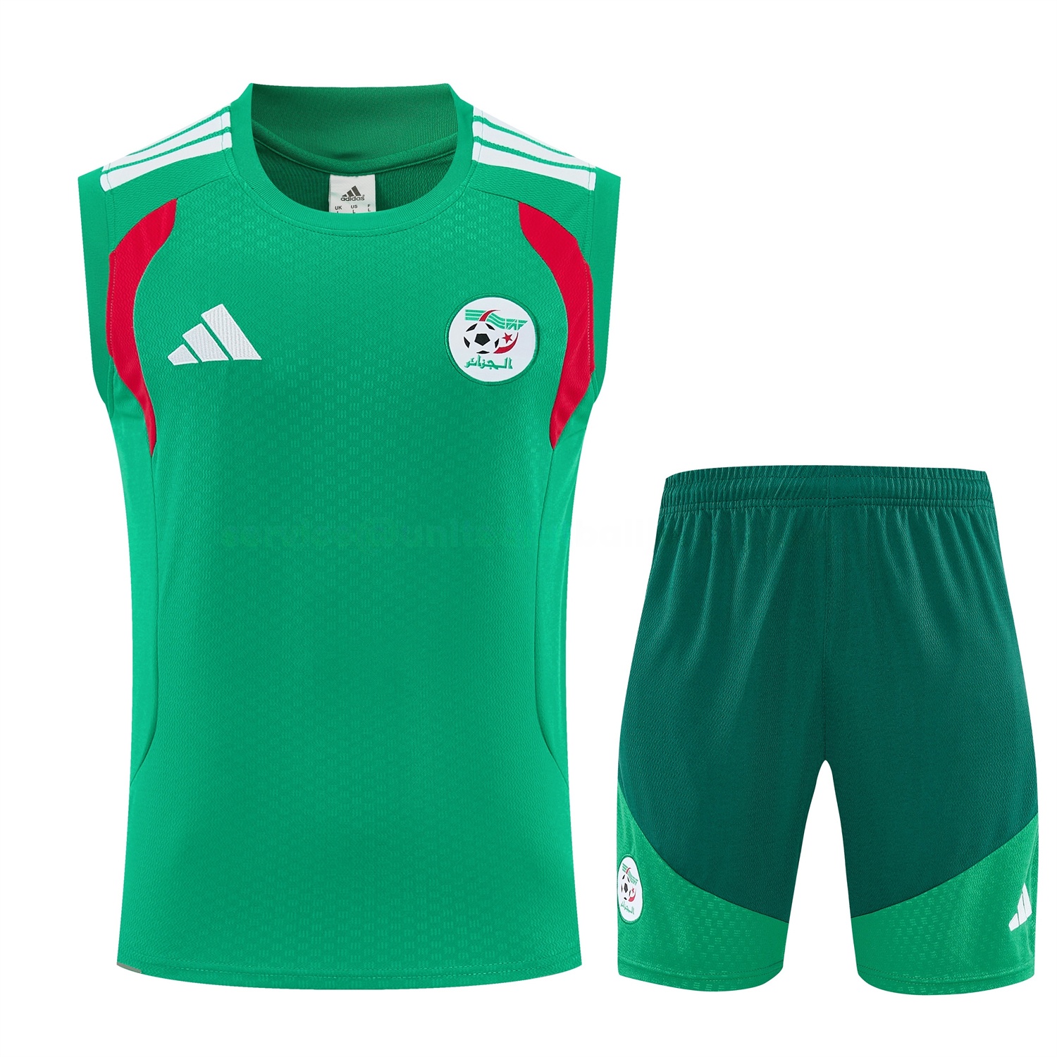 Algeria 2026 Vest Training Set - Green Vest and Shorts - UnitedFutballJersey