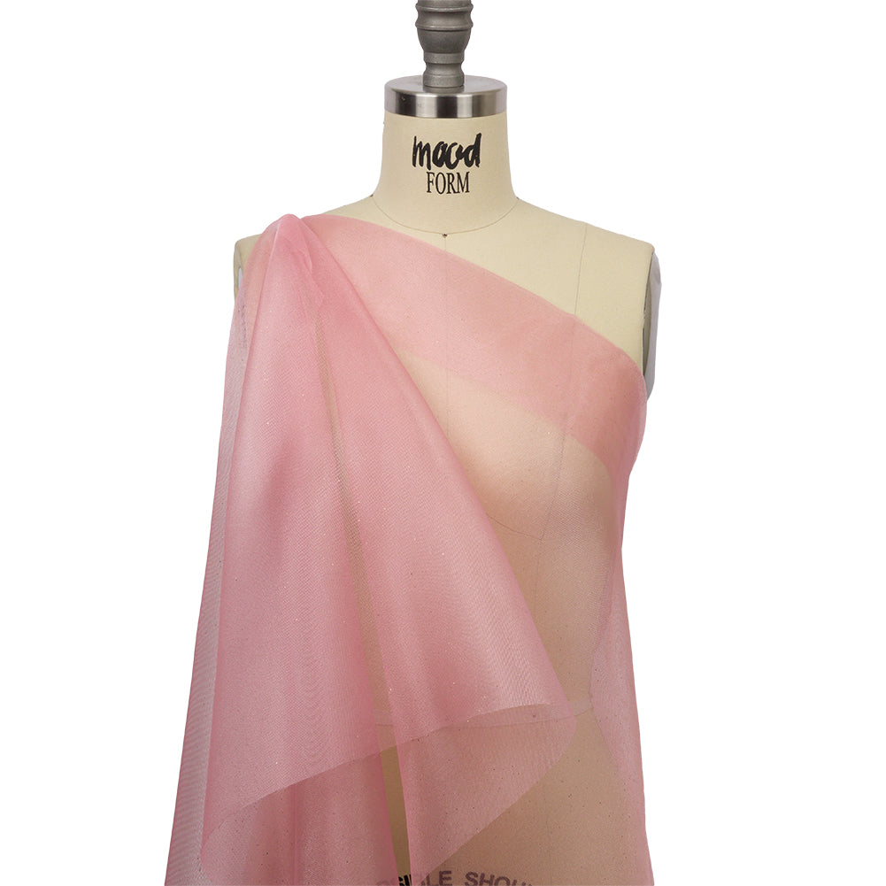 Polyester Mesh Organza with Gold Glitter - Bubblegum - Starlight Collection - Joann Fabrics