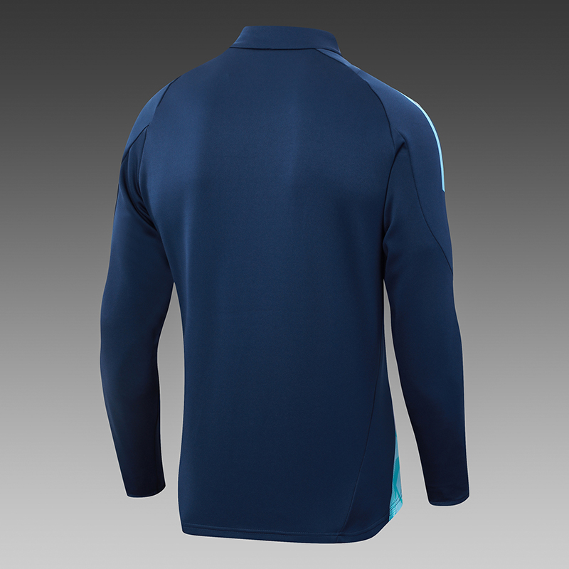 2024/2025 Arsenal Half-Pull Training Suit Royal Blue Football Shirt 1:1 Thai Quality Set