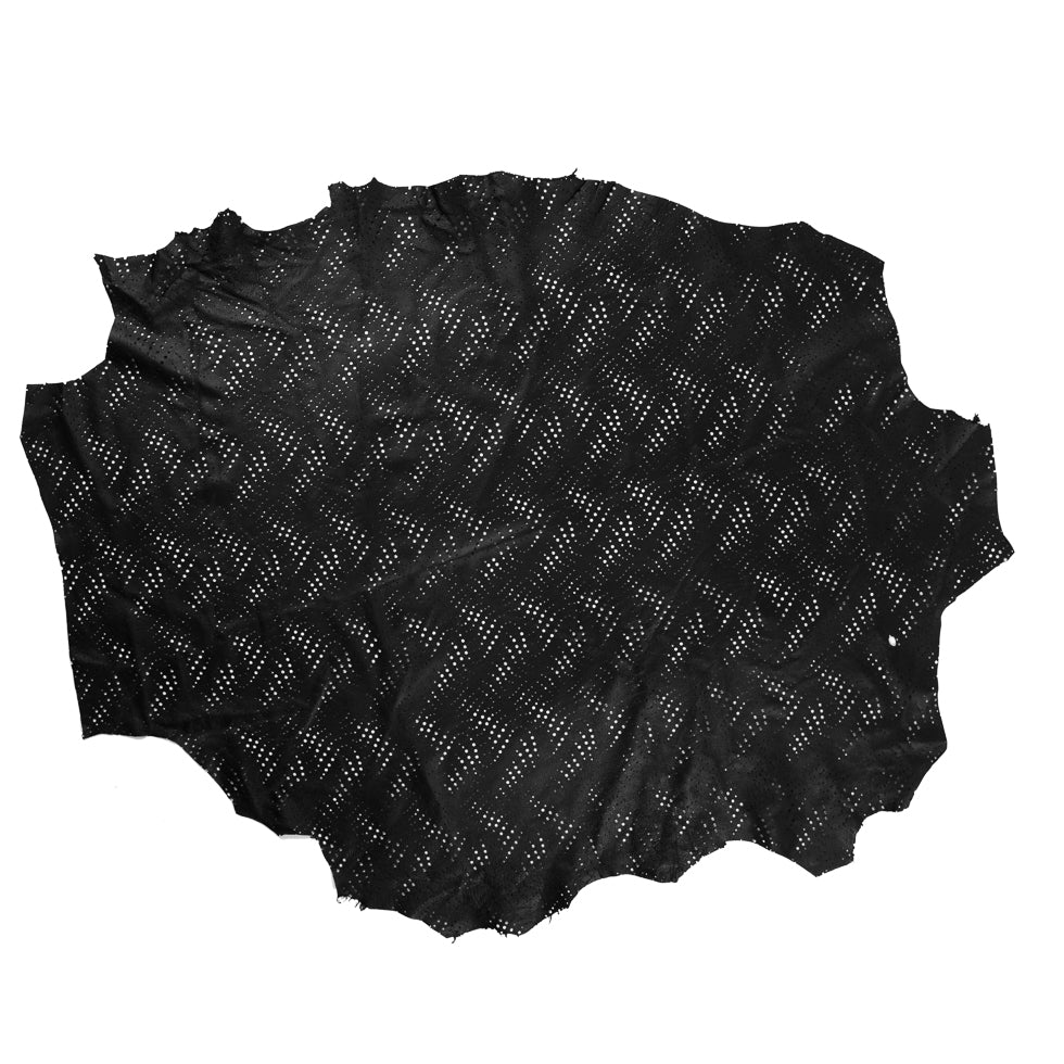Medium Black Abstract Perforated Lamb Leather - Joann Fabrics