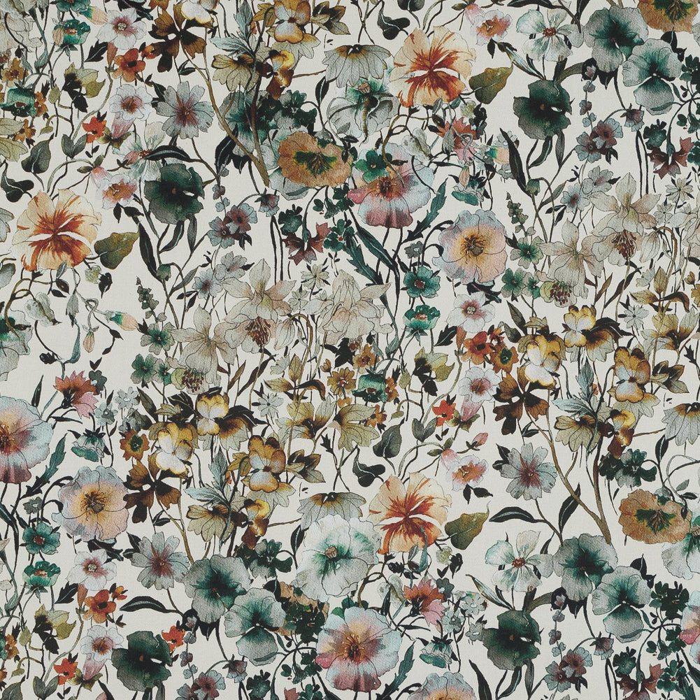 Stretch Cotton Sateen - Ivory Floral - Passing of Adonis Print - Mood Exclusive Gaia Collection - Joann Fabrics