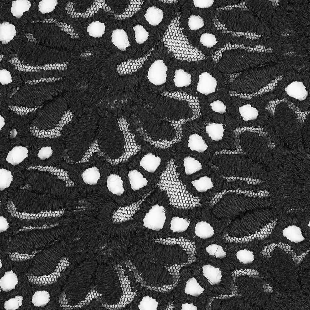 Black Floral Partially Netted Lace - Joann Fabrics