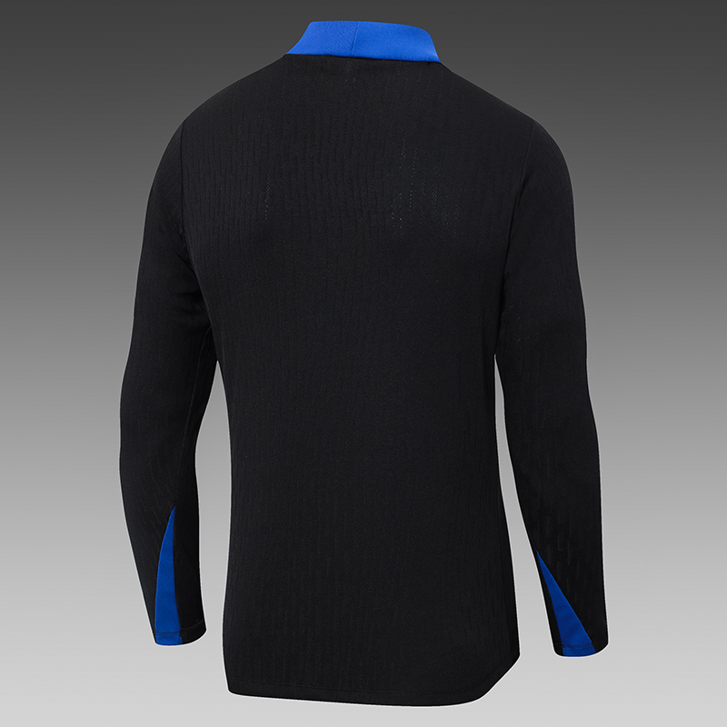 2024-2025 France Half-Pull Training Suit Black Football Shirt Set