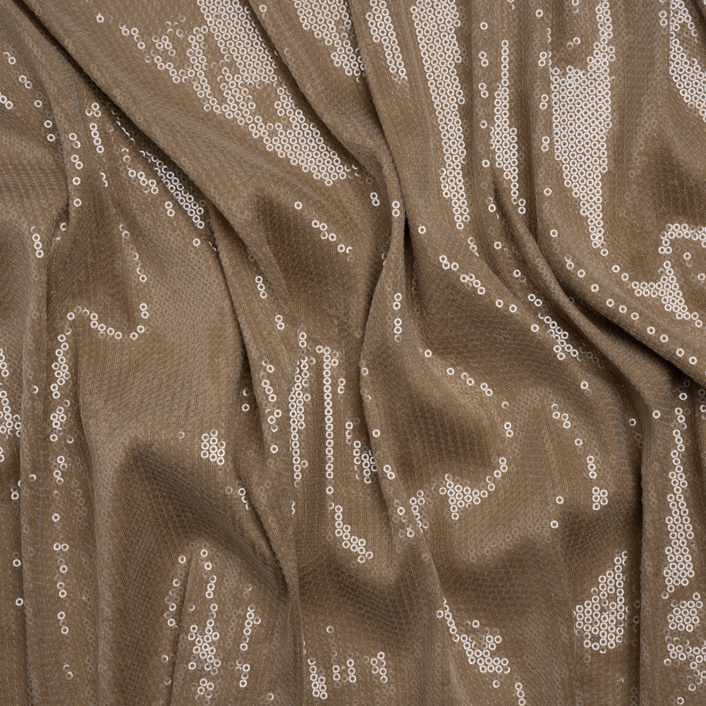 Rayon Jersey with Clear Baby Sequins - Tan - Joann Fabrics