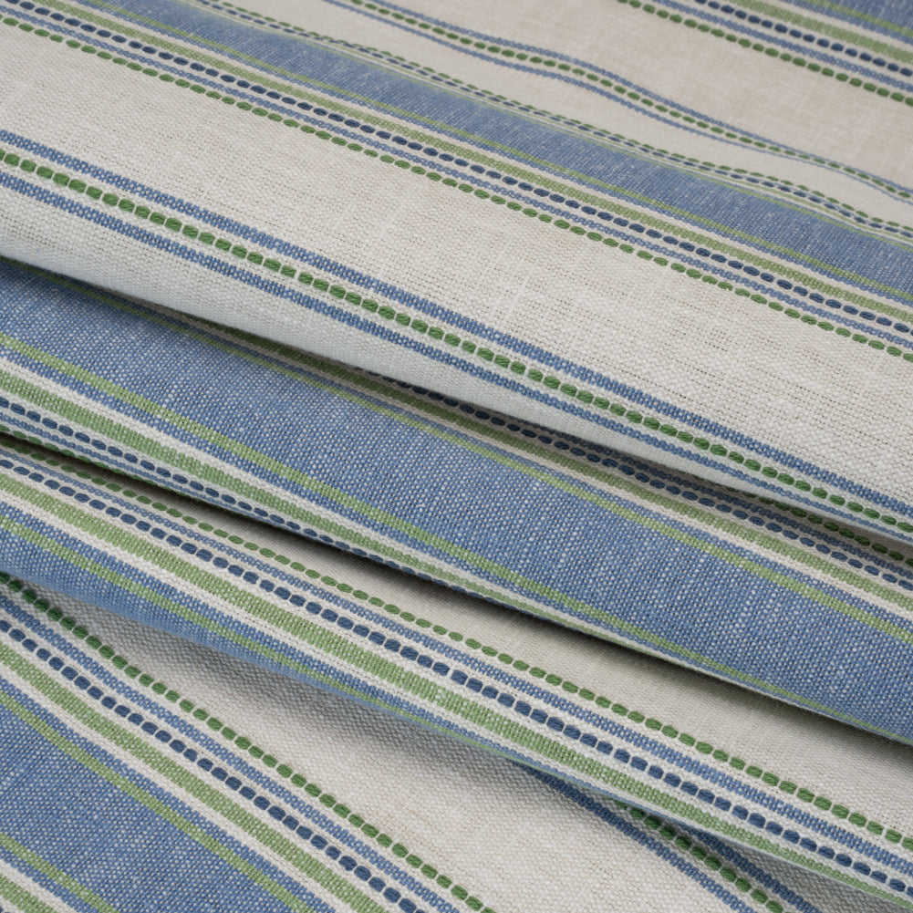 Cotton and Recycled Polyester Woven - Indigo Tactile Stripes - British Imported - Joann Fabrics