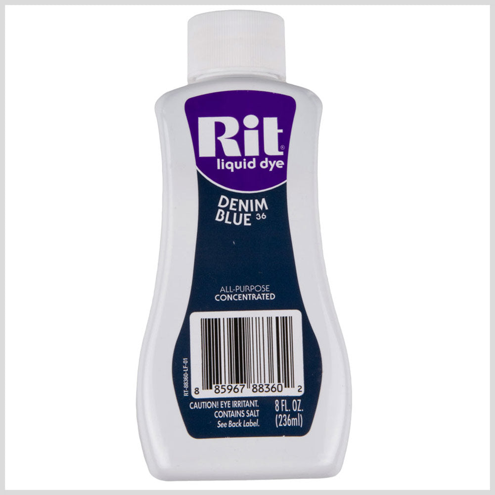Rit All-Purpose Liquid Fabric Dye - Denim Blue - 8oz Bottle - Joann Fabrics