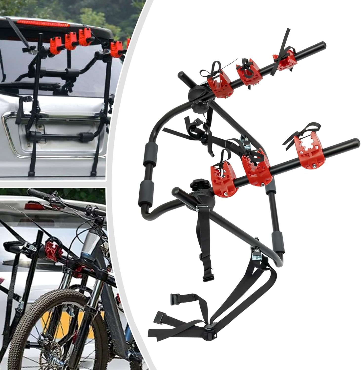 Bicycle Rack Foldable Bike Rack for Car Trunk Mount 3 Bicycle Carrier ...