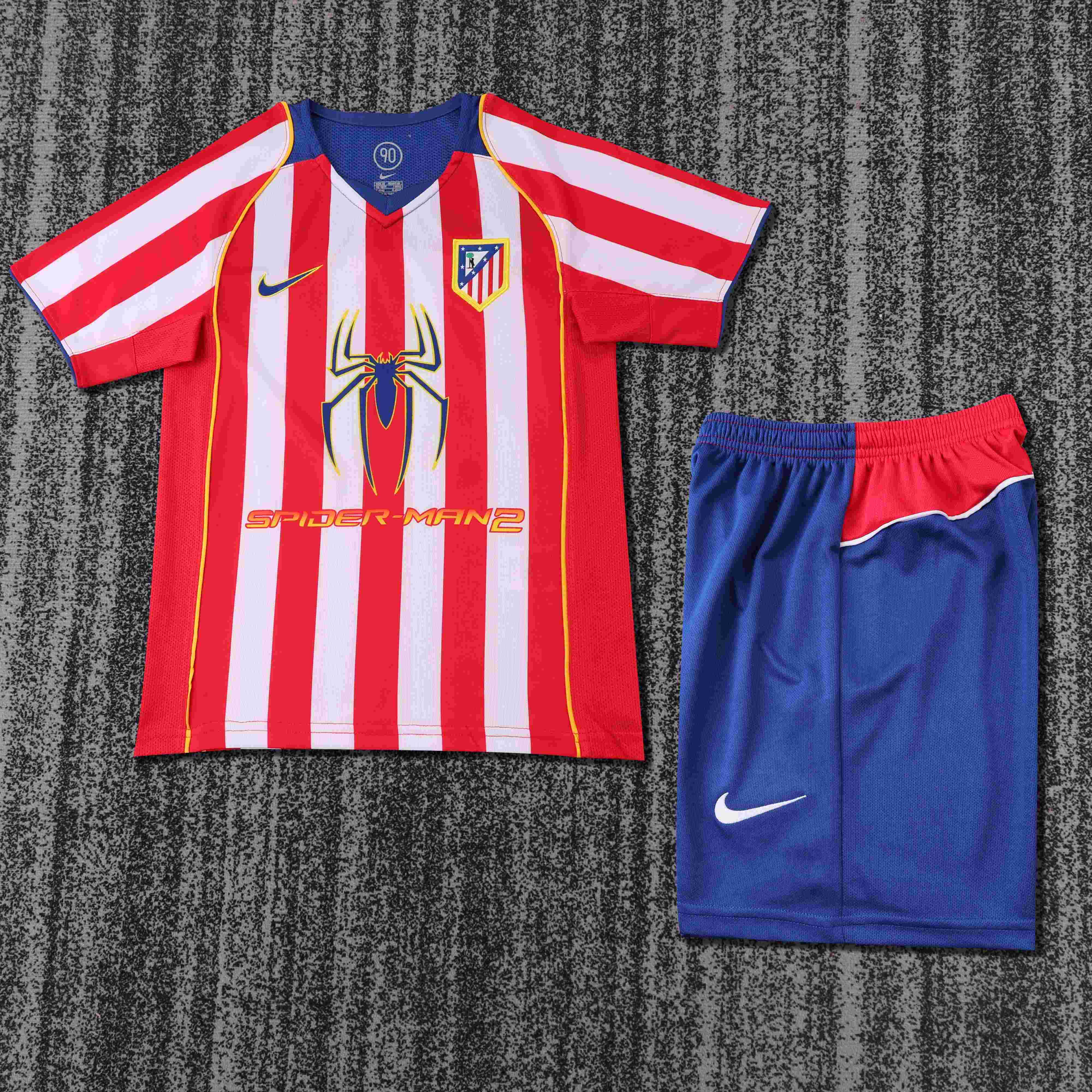 2004-2005 Retro Atletico Madrid Home Football Jersey 1:1 Thai Quality Kids Size