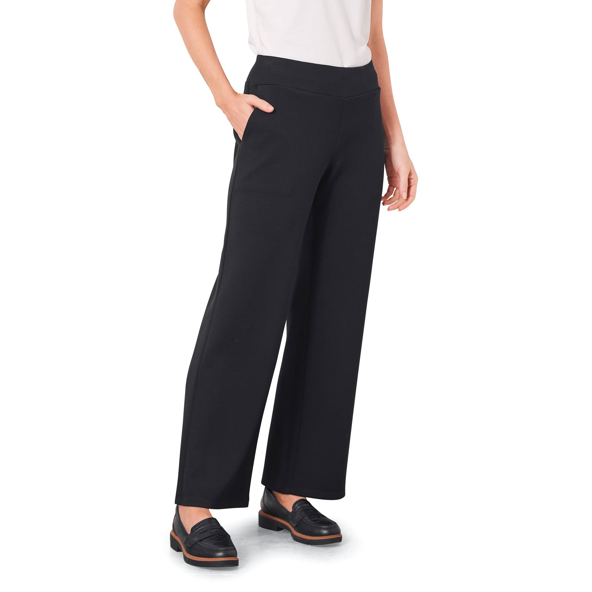 Luxury Knit Pull-On Pants, Elasticized Drawstring Waist, Side Pockets - Northstyle Catalog