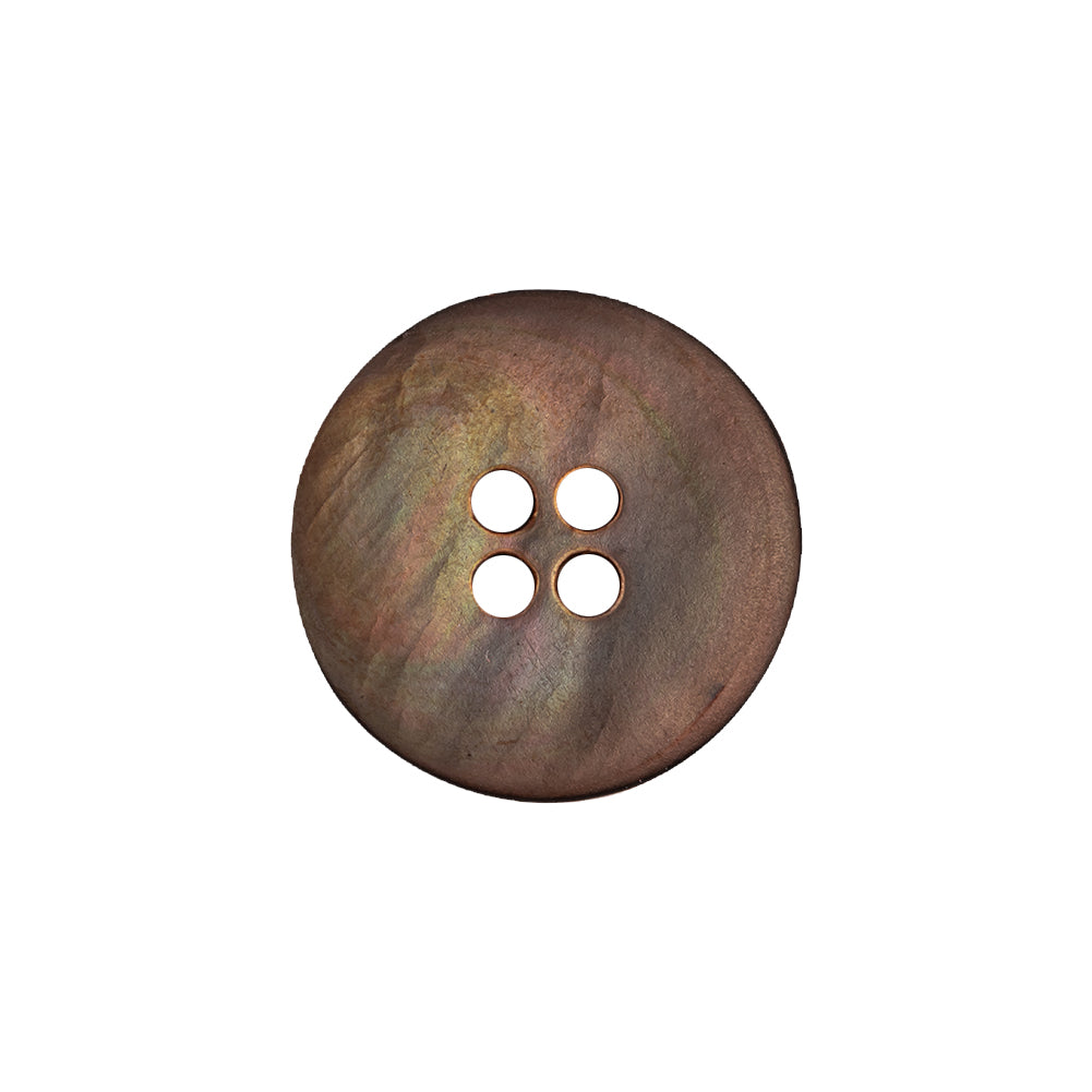 Italian Raku Green and Firey Orange Iridescent 4-Hole Narrow Rim Shell Button - 32L/20mm - Joann Fabrics