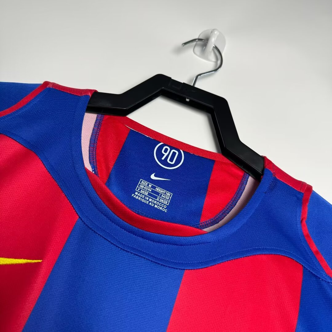 2004/2005 Retro Barcelona Home Collarless Football Shirt 1:1 Thai Quality
