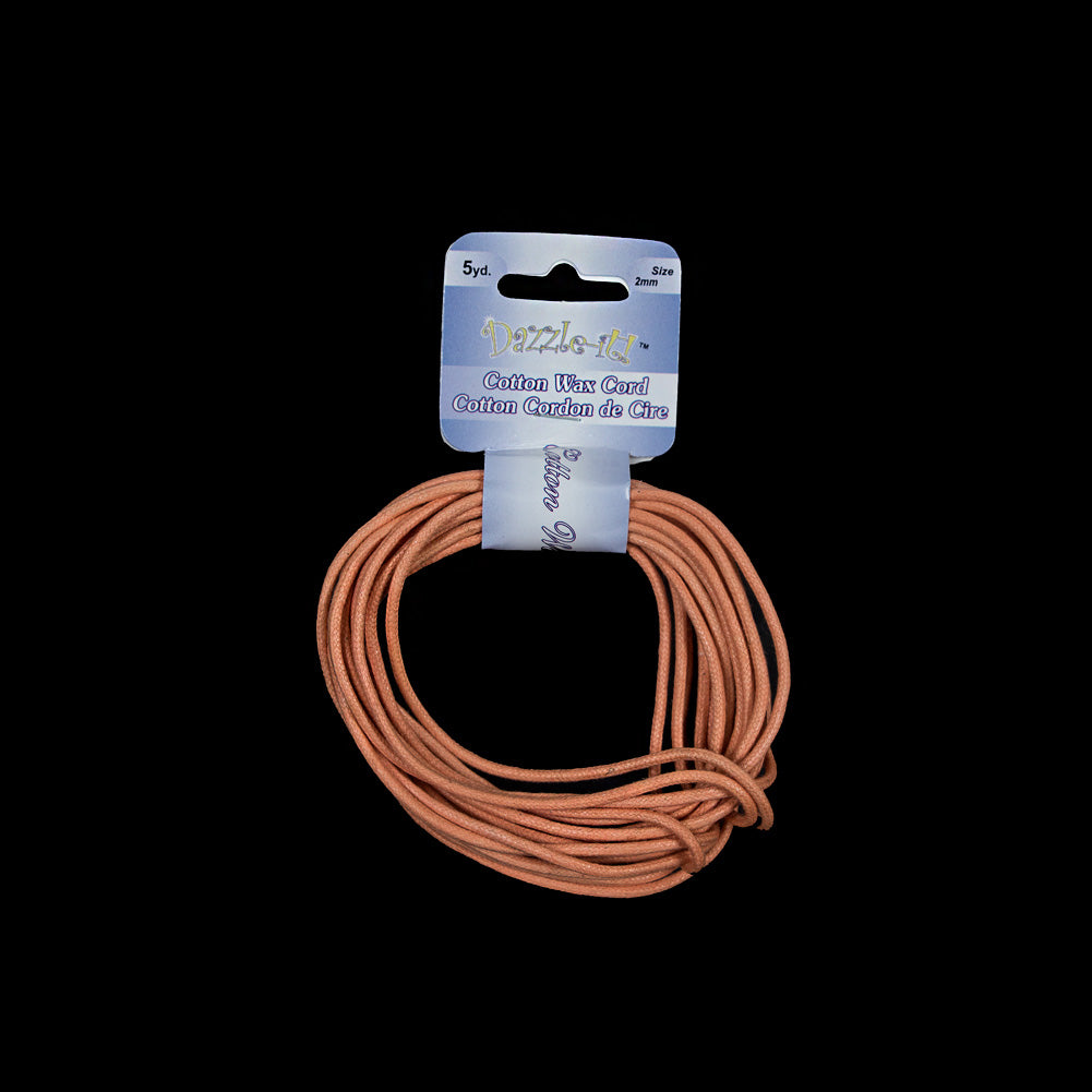 Dazzle-It Dark Orange Cotton Wax Cord - 2mm - Joann Fabrics