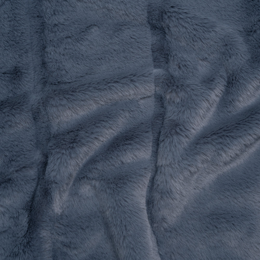 Short Pile Recycled Polyester Faux Fur - Slate Blue Cut Stripes - Joann Fabrics
