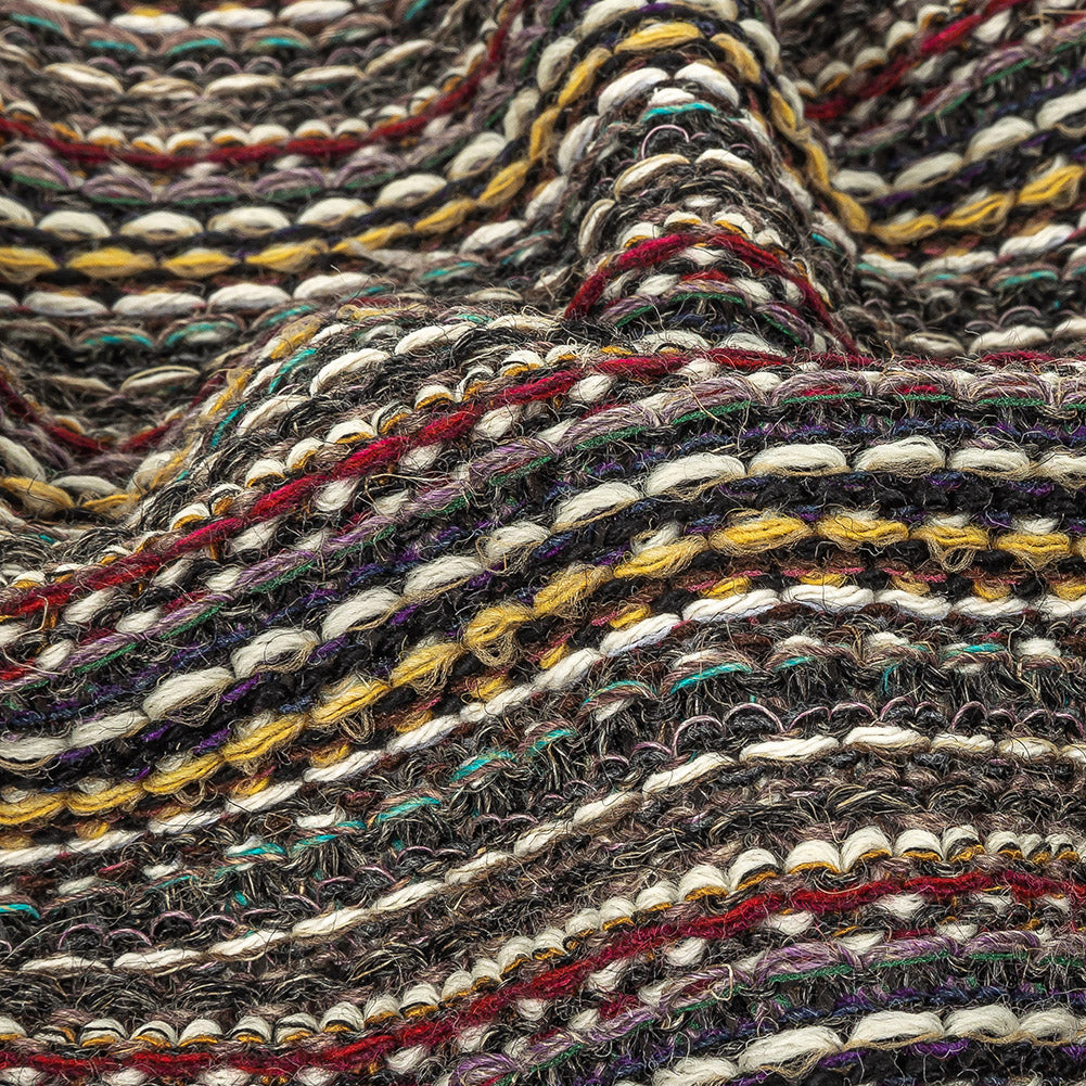 Taupe, Red and Yellow Striped Chunky Wool Knit - Joann Fabrics