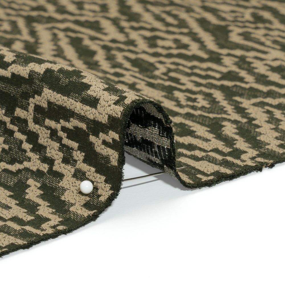 Geometric Recycled Polyester and Cotton Drapery Jacquard - Evergreen - British Imported - Joann Fabrics
