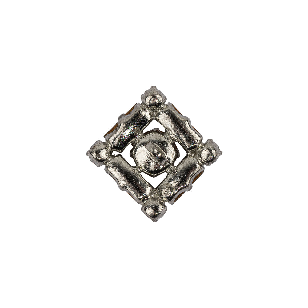 Vintage Swarovski Crystal Rhinestones and Gems, Silver Metal Square Shank Button - 30L/19mm - Joann Fabrics