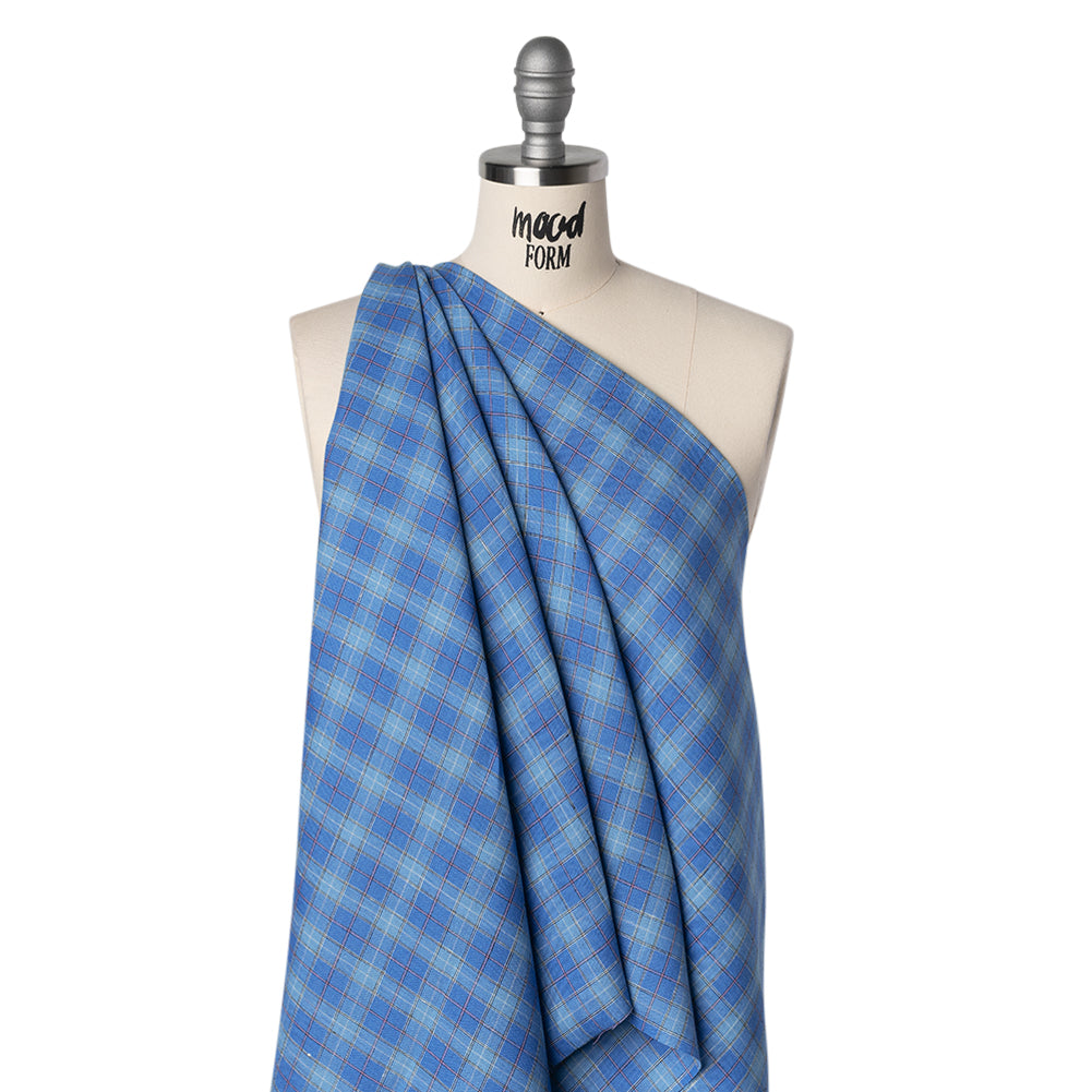 Medium Weight Linen Woven - Blue, White and Pink Plaid - Joann Fabrics