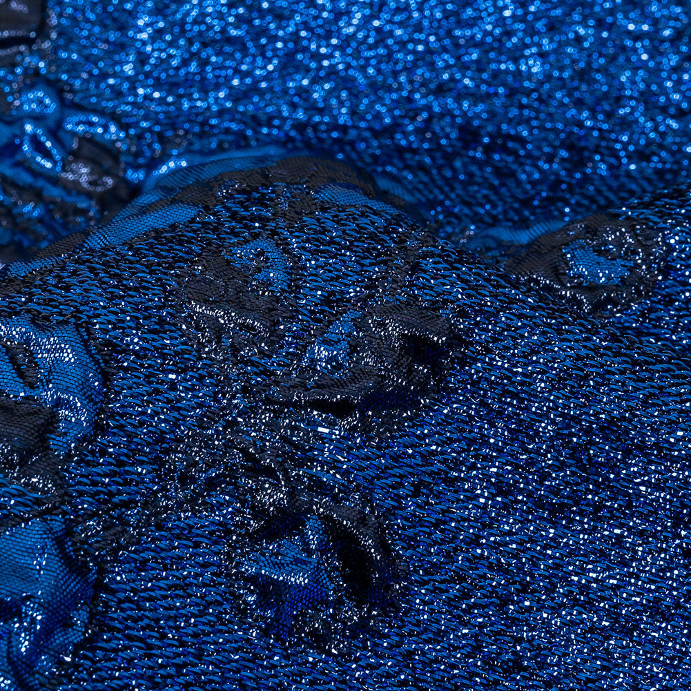 Metallic Cobalt and Navy Floral Luxury Brocade - Joann Fabrics