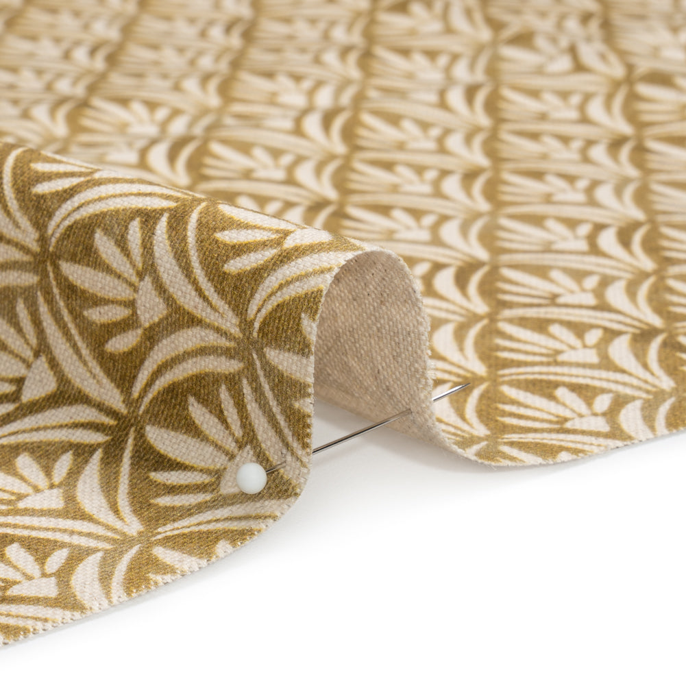 Cotton and Linen Canvas Print - Gold Floral Arches - British Imported - Joann Fabrics