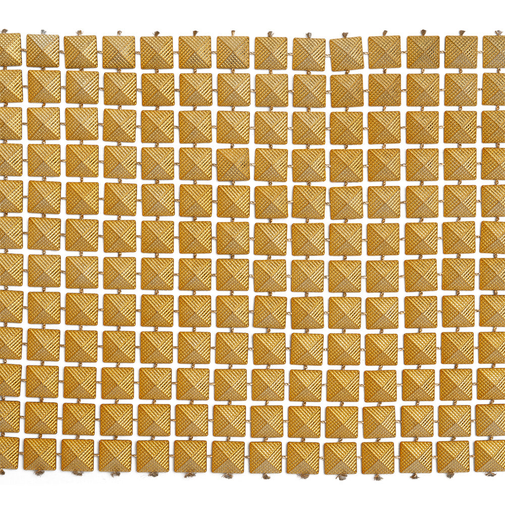 Yaya Han Textured Square Pyramid Studded Chainmail Trim - Yellow Gold, 4