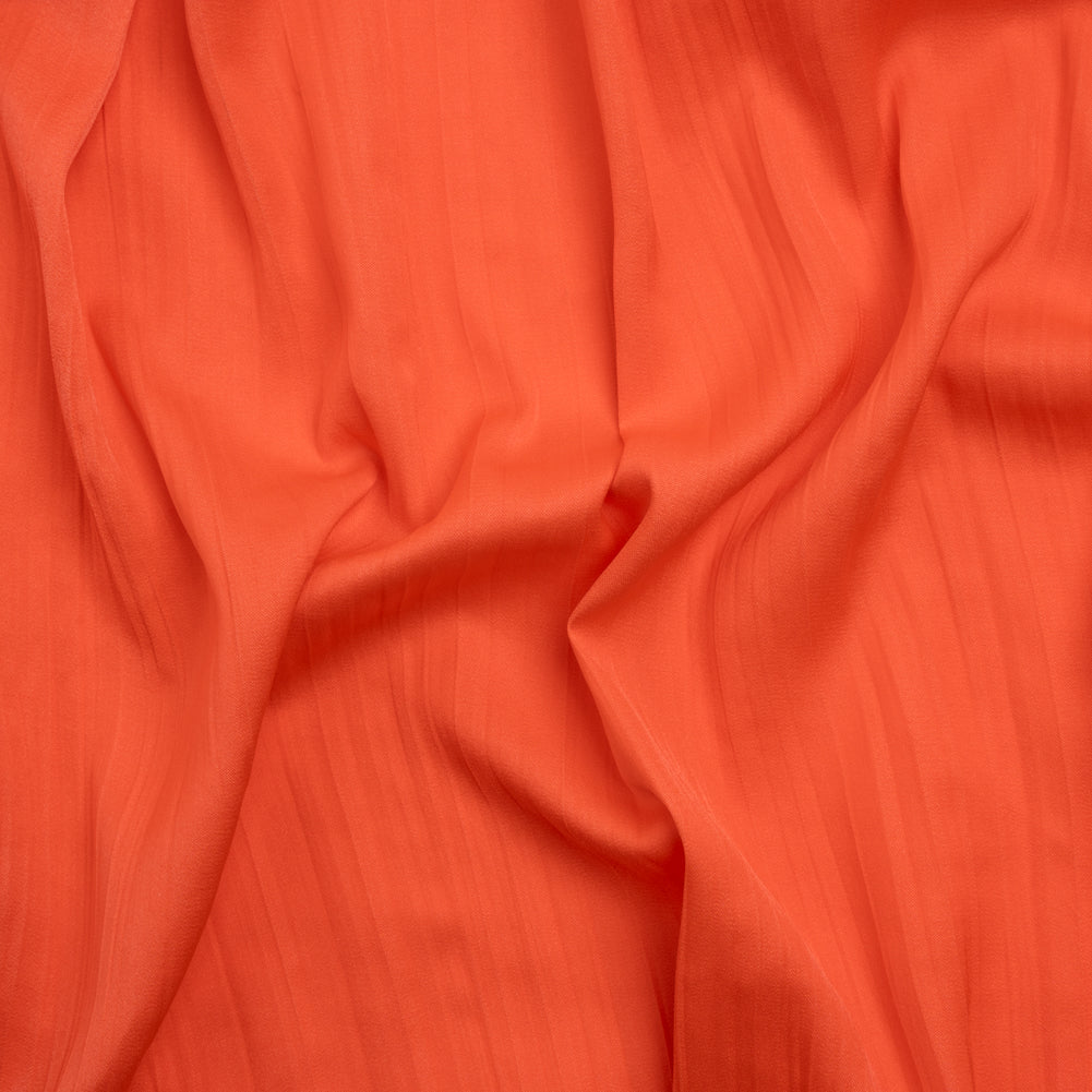 Crinkle Pleated Polyester Satin - Coral Orange - Designer Deadstock - Joann Fabrics