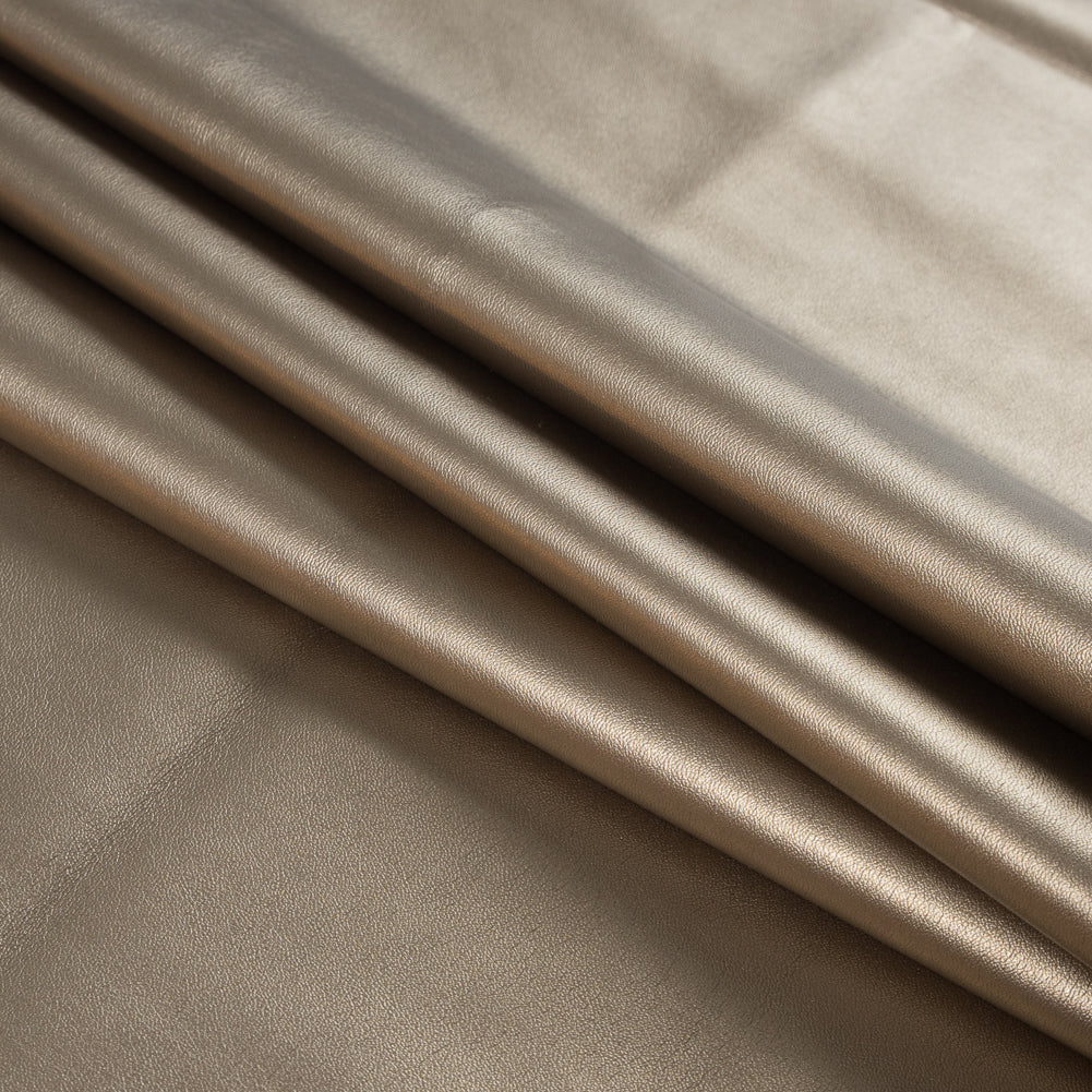 Metallic Gold Faux Leather with a Gray Faux Suede Backing - Joann Fabrics