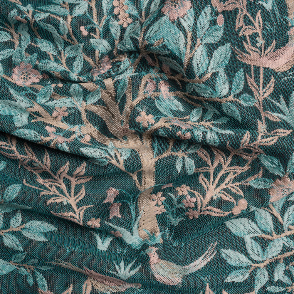 Drapery Jacquard - Peacock Pheasants in the Orchard - British Imported - Joann Fabrics