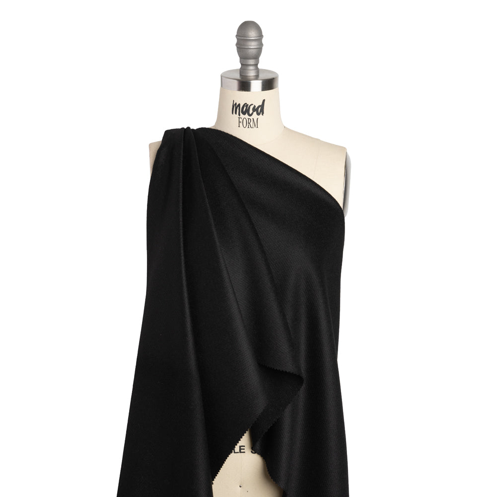 Heavy Brushed Wool Blend Twill Coating - Black - Joann Fabrics
