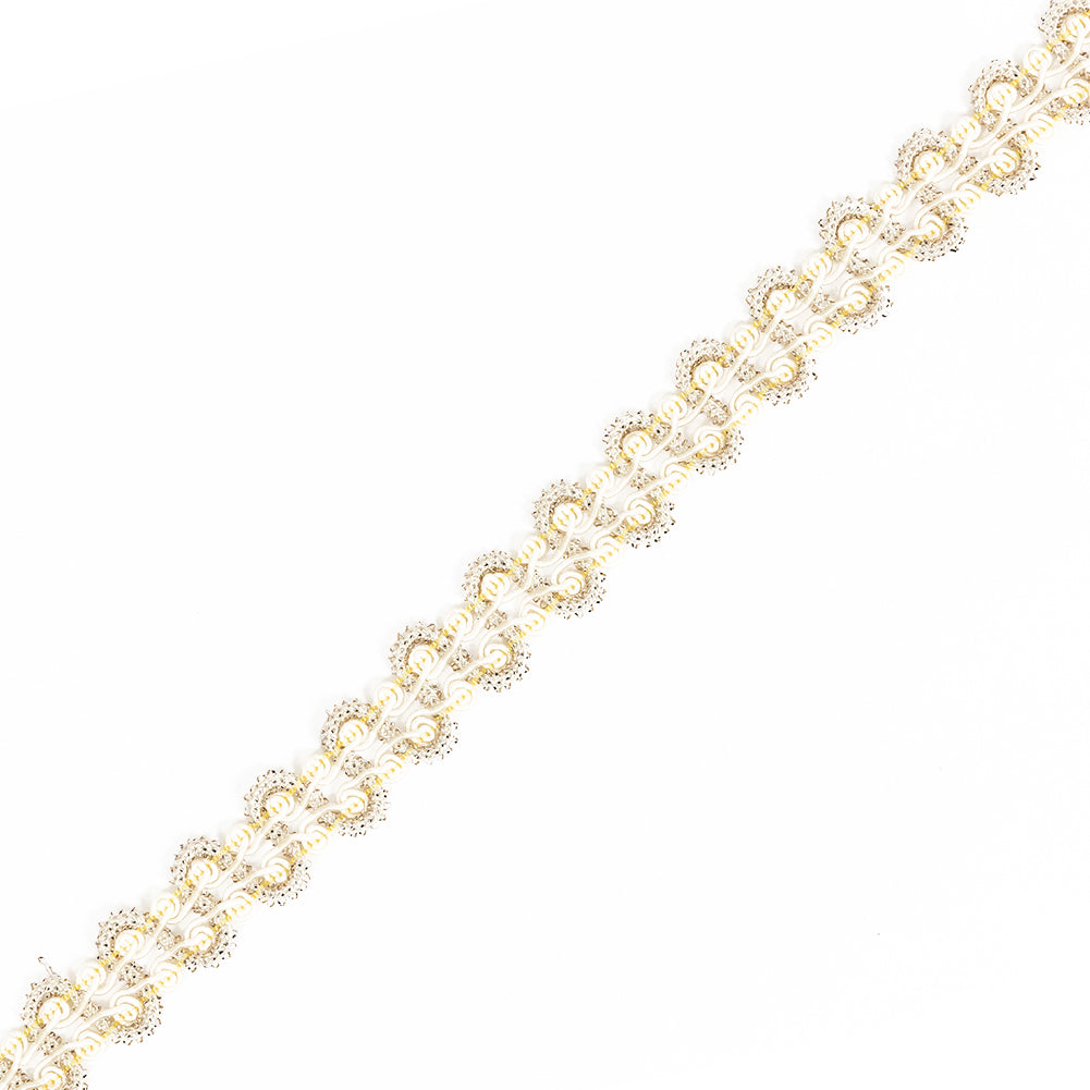 Lustrous Ivory, Champagne and Yellow Metallic Gimp Braided Trim - Joann Fabrics